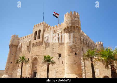 Citadel of Qaitbay, also known as Fort of Qaitbay, Alexandria, Egypt Stock Photo