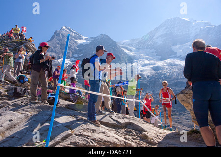 Jungfrau marathon, marathon, mountain run, run, sport, mountain scenery, landscape, mountain, mountains, mountain road, summer s Stock Photo