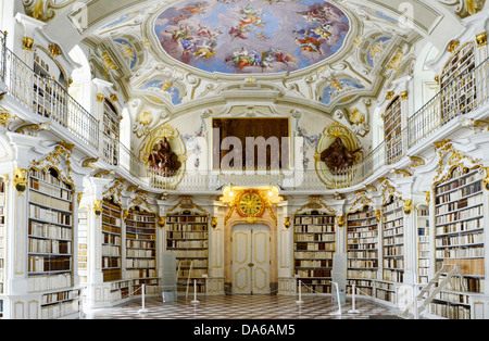 Admont Abbey library hall in Styria, Austria, the largest monastic library in the world. A jewel of the Baroque era. Stock Photo