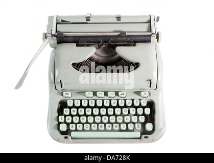 Typewriter from above isolated on white background Stock Photo