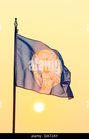 The White Rose flag, symbol of the county of Yorkshire Stock Photo