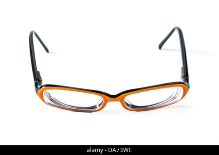 Black with orange glasses isolated on white background Stock Photo