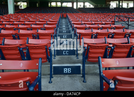 Fenway Park, Boston Massachusetts, home field of the Boston Red Sox, empty seats Stock Photo