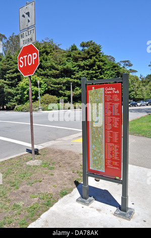 Golden Gate Park map sign San Francisco California US Stock Photo