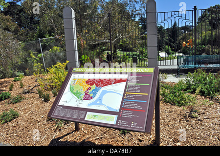 San Francisco Botanical Gardens entrance map sign in Golden Gate Park California US Stock Photo