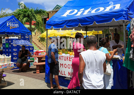 Market in Castries,St. Lucia,Caribbean Stock Photo