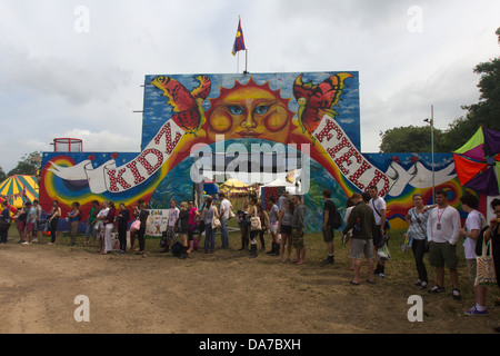 Kids Field entrance Glastonbury Festival 2013. Stock Photo