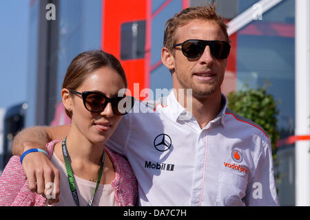 Nuerburg, Germany. 06th July, 2013. British Formula One driver Jenson Button of Nuerburg, Germany, 06 July 2013. The Formula One Grand Prix of Germany will take place on 07 July 2013. Photo: David Ebener/dpa/Alamy Live News Stock Photo