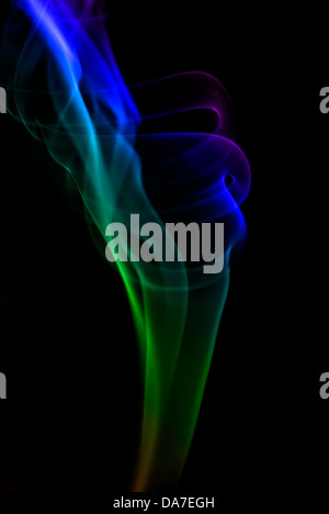 Colored sensitive abstract incense smoke Stock Photo