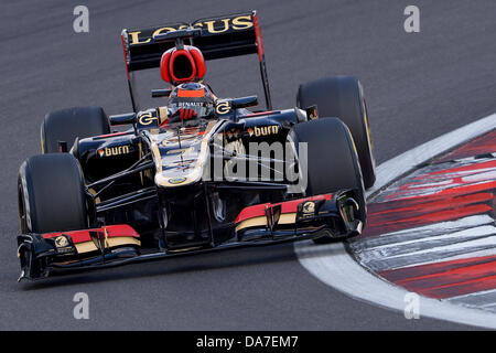 Nuerburg, Germany. 06th July, 2013. Finnish Formula One driver Kimi Raikkonen of Nuerburg, Germany, 06 July 2013. The Formula One Grand Prix of Germany will take place on 07 July 2013. Photo: David Ebener/dpa/Alamy Live News Stock Photo