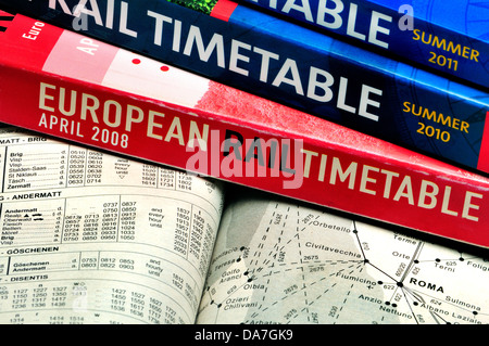 Thomas Cook European Rail Timetable Stock Photo