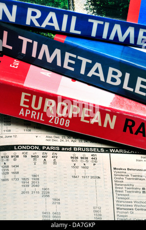 Thomas Cook European Rail Timetables Stock Photo