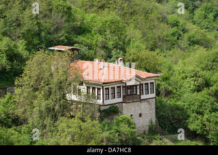 An aerial view of a house in Melnik, Bulgaria Stock Photo