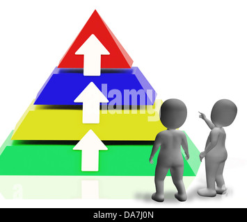 Pyramid With Up Arrows Showing Growth And Progress Stock Photo