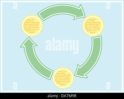 template of business scheme with three stages Stock Photo