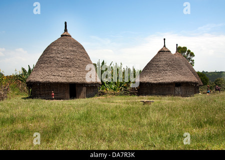 Gurage people typical dwellings, Ethiopia Stock Photo