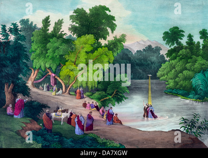 The Baptism of Jesus in the River Jordan Stock Photo