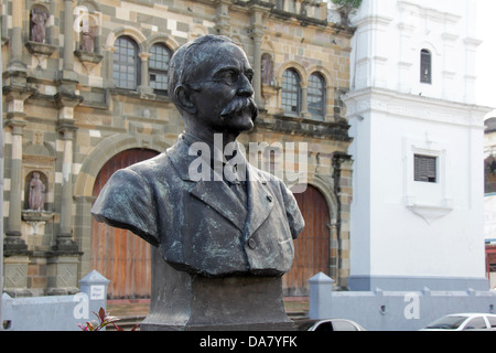 Bust of Manuel Amador Guerrero, first president of the Republic of Panama. Stock Photo