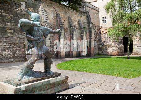 Robin Hood Statue by Nottingham Castle, Nottingham, Nottinghamshire, England Stock Photo