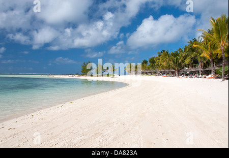 Tropical beach in Belle Mare, Mauritius Stock Photo