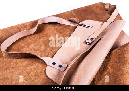 Leather apron welder protection for body. Stock Photo