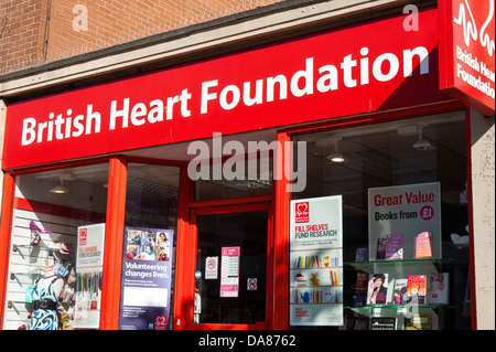 British Heart Foundation charity shop, UK. Stock Photo