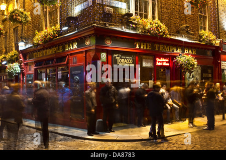 Temple Bar by Night in Dublin, The Republic of Ireland Stock Photo