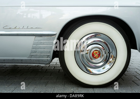 Wheel detail of a 1948 Cadillac Series 62 convertible American automobile Stock Photo