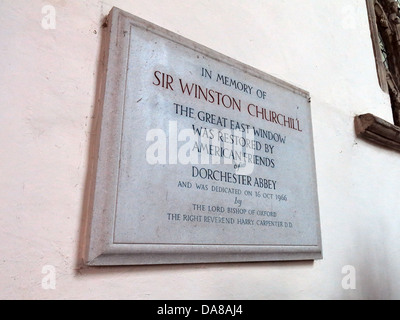 Beautiful Dorchester On Thames Abbey Church of St Peter & St Paul Winston Churchill plaque Stock Photo