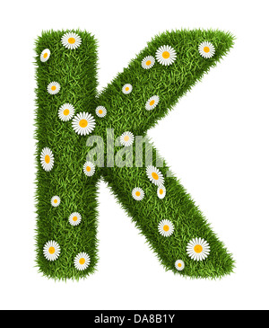 Natural grass letter K Stock Photo