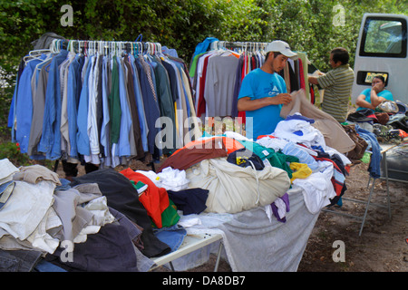 Florida LaBelle,flea market,rummage sale,shopping shopper shoppers shop shops market markets marketplace buying selling,retail store stores business b Stock Photo