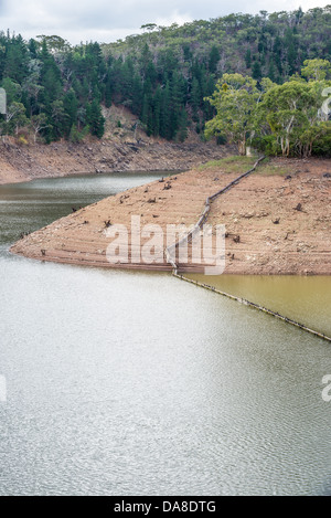 The Mt Bold reservoir in the Mt Lofty Ranges, South Australia's biggest water storage. Stock Photo