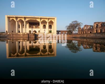 January 24, 2011 - Bijapur, Karntaaka, India -  Asar Mahal, built by Mohammed Adil Shah in about 1646, served as a Hall of Justice. The seat of the Adil Shah dynasty, Bijapur was called variously the 'Agra of the south' and the 'Palmyra of the Deccan.' (Credit Image: © David H. Wells/ZUMAPRESS.com) Stock Photo