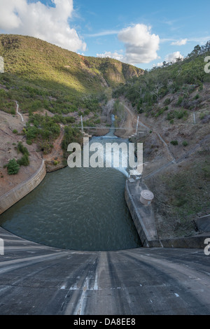 The Mt Bold reservoir in the Mt Lofty Ranges, South Australia's biggest water storage. . Stock Photo