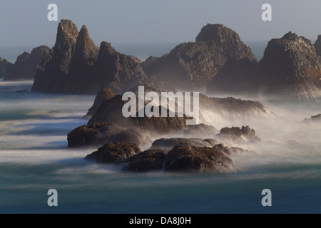 USA, United States, America, Oregon, Coast, Coastline, Beach, ocean, Depoe Bay, waves, cliffs, coastal, landscape, nature, sceni Stock Photo