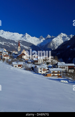 Austria, Europe, Tyrol, uplands, Tirol uplands, Oberes Gericht, Kauns, Kaunertal, winter, snow, vacation, winter vacation, vacat Stock Photo