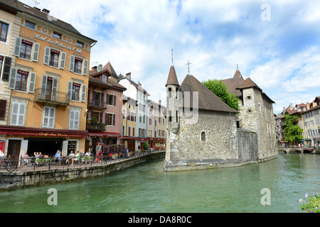 Annecy France The Palais de l'Isle and Canal de Thiou. Haute-Savoie Stock Photo