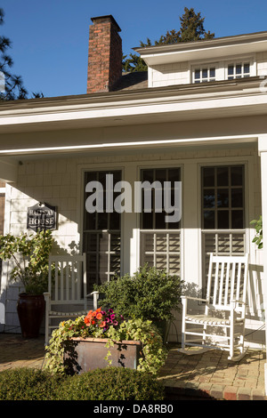 Rocking Chair on Front Porch, USA Stock Photo