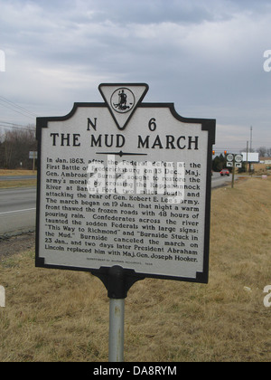 THE MUD MARCH  In Jan. 1863, after the Federal defeat at the First Battle of Fredericksburg on 13 Dec. Maj. Gen. Ambrose E. Burn Stock Photo