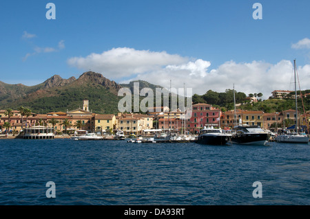 Porto Azzurro waterfront Elba Tuscany Italy Stock Photo