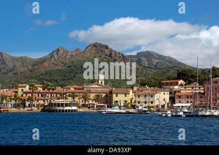 Porto Azzurro waterfront Elba Tuscany Italy Stock Photo
