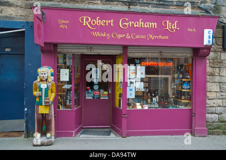 Whisky and cigar shop Rose Street pedestrian street New Town Edinburgh Scotland Britain UK Europe Stock Photo