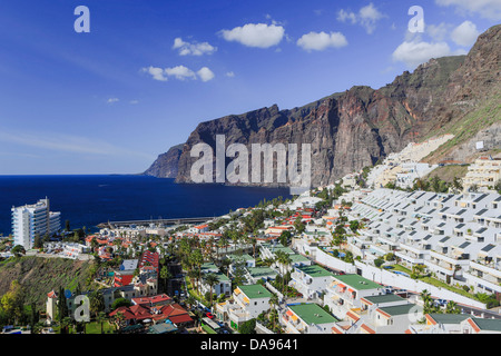 Spain, Europe, Canary Islands, Los Gigantes, Cliffs, Tenerife Island, Tenerife, Teneriffa, architecture, cliff, coast, impressiv Stock Photo
