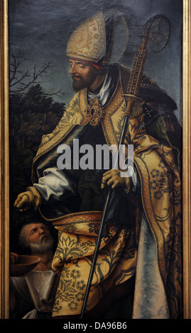 Hans Burgkmair the Elder (1473-1531). German painter. Saint John Altarpiece, 1518. Detail of Saint Martin of Tours. Stock Photo