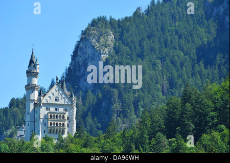 19th Century, Architecture, Bavaria, Bavarian, Castle, Europe, Exterior, Germany, Hohenschwangau, Ludwig II, Ludwig, Neuschwanst Stock Photo