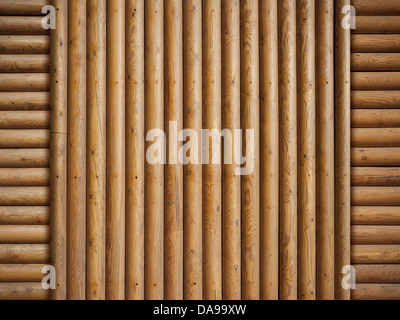 wooden logs background Stock Photo