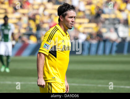 Columbus, OH, USA. 7th July, 2013. July 07, 2013: Columbus Crew Danny O'Rourke (5) during the Major League Soccer match between the Portland Timbers and the Columbus Crew at Columbus Crew Stadium in Columbus, OH. The Columbus Crew defeated the Portland Timbers 1-0. Credit:  csm/Alamy Live News Stock Photo