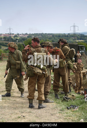 ww2  battle re enactment showing British forces Stock Photo
