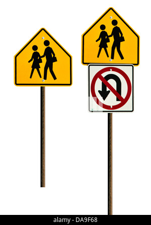 Children crossing road sign isolated Stock Photo - Alamy