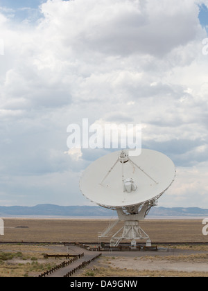 The Carl Janski Very Large Array near Socorro, New Mexico, tucked away in the Magdalena Mountains. Stock Photo